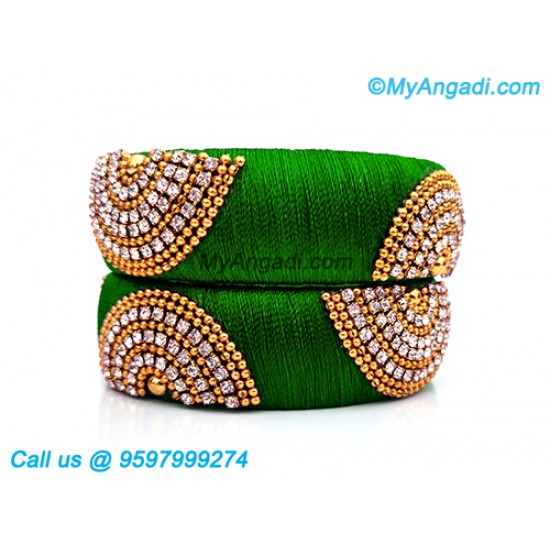 Lime Green Silk Thread Bangles