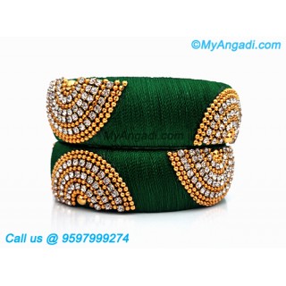 Dark Green Silk Thread Bangles