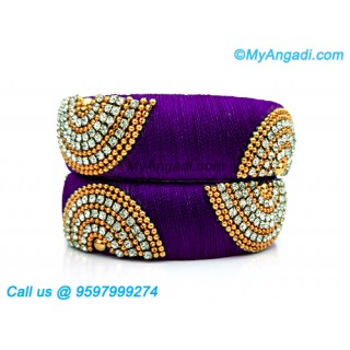 Violet Colour Silk Thread Bangles