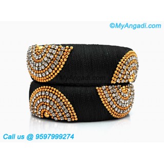 Black colour Silk Thread Bangles
