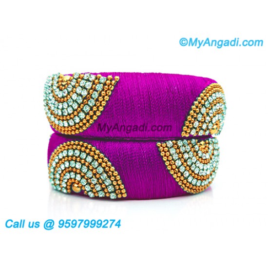 Purple Colour Silk Thread Bangles