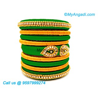 Dark Green Silk Thread Bangles