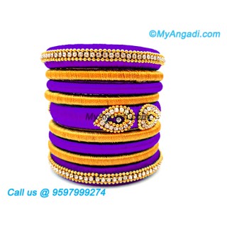 Violet Colour Silk Thread Bangles