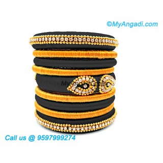 Black colour Silk Thread Bangles