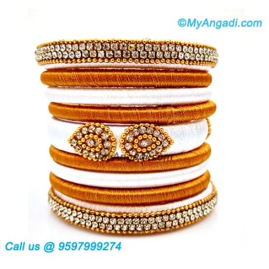 White Colour Silk Thread Bangles White Colour Silk Thread Bangles