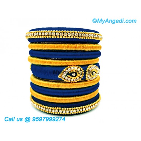 Dark Blue Colour Silk Thread Bangles Dark Blue Colour Silk Thread Bangles