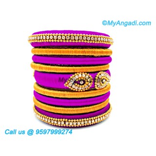 Purple Colour Silk Thread Bangles