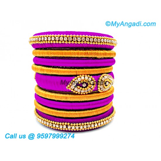 Purple Colour Silk Thread Bangles