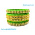 Lime Green Silk Thread Bangles with Gold Jari