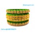 Dark Green Silk Thread Bangles with Gold Jari