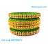 Green Colour Silk Thread Bangles with Gold Jari