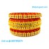 Orange Colour Silk Thread Bangles with Gold Jari