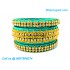 Turquoise Blue Colour Silk Thread Bangles with Gold Jari