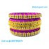 Purple Colour Silk Thread Bangles with Gold Jari