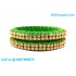 Lime Green Silk Thread Bangles with Gold Jari