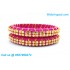 Pink Colour Silk Thread Bangles with Gold Jari