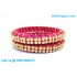 Majenta Colour Silk Thread Bangles with Gold Jari