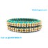 Teal Green Colour Silk Thread Bangles with Gold Jari