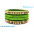 Lime Green Silk Thread Bangles with Gold Jari