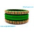 Green Colour Silk Thread Bangles with Gold Jari