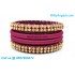 Majenta Colour Silk Thread Bangles with Gold Jari