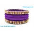 Violet Colour Silk Thread Bangles with Gold Jari