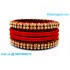 Red Colour Silk Thread Bangles with Gold Jari