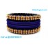 Dark Blue Colour Silk Thread Bangles with Gold Jari