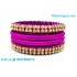 Purple Colour Silk Thread Bangles with Gold Jari