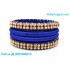 Royal Blue Colour Silk Thread Bangles with Gold Jari
