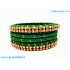 Dark Green Silk Thread Bangles with Gold Jari