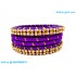 Violet Colour Silk Thread Bangles with Gold Jari