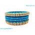 Blue Colour Silk Thread Bangles with Gold Jari