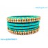 Turquoise Blue Colour Silk Thread Bangles with Gold Jari