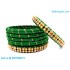 Dark Green Silk Thread Bangles with Gold Jari