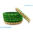 Green Colour Silk Thread Bangles with Gold Jari