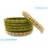 Olive Green Colour Silk Thread Bangles with Gold Jari