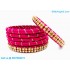 Pink Colour Silk Thread Bangles with Gold Jari