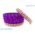 Violet Colour Silk Thread Bangles with Gold Jari