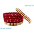 Maroon Colour Silk Thread Bangles with Gold Jari