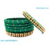 Teal Green Colour Silk Thread Bangles with Gold Jari