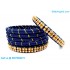 Dark Blue Colour Silk Thread Bangles with Gold Jari