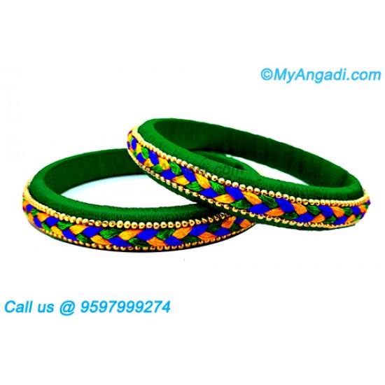 Dark Green Silk Thread Bangles