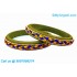 Olive Green Colour Silk Thread Bangles