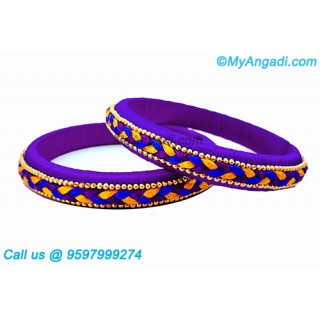 Violet Colour Silk Thread Bangles