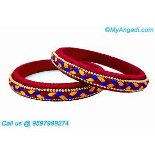 Maroon Colour Silk Thread Bangles
