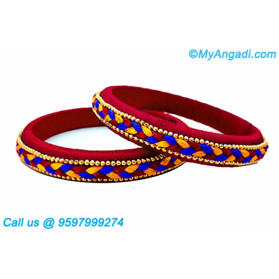 Maroon Colour Silk Thread Bangles Maroon Colour Silk Thread Bangles