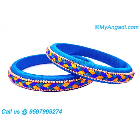 Blue Colour Silk Thread Bangles Blue Colour Silk Thread Bangles