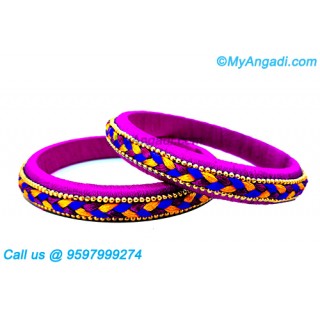 Purple Colour Silk Thread Bangles