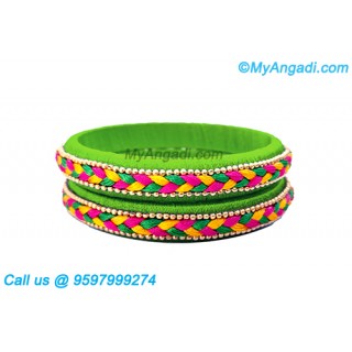 Lime Green Silk Thread Bangles